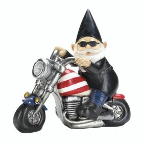 BIKER GNOME SOLAR STATUE