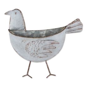 BIRD GALVANIZED WALL PLANTER