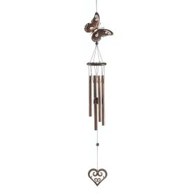 BUTTERFLY AND HEART WIND CHIMES