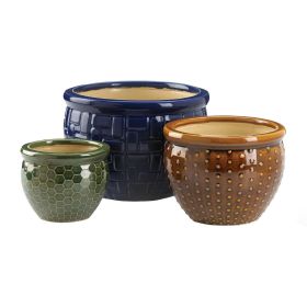 DESIGNER TRIO CERAMIC PLANT POTS