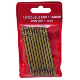 10-pc. 1/8" Double End Titanium HSS Drill Bits