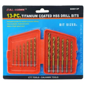 13-pc. Titanium Coated HSS Drill Bits