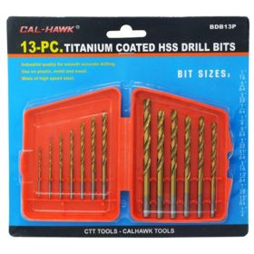 13-pc. Titanium Coated HSS Drill Bits