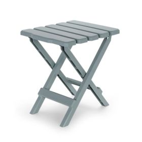 Camco Quick-Folding Plastic Adirondack Style Table, Small, Gray