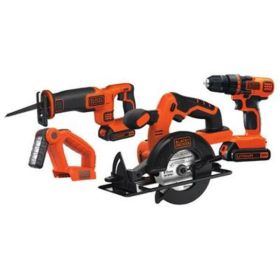 Black &amp; Decker 20V MAX DIY 4 Kit: Drill/Driver, Circular Saw, Reciprocating Saw and Work Light