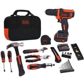 Black &amp; Decker 12V MAX Lithium Ion Drill/Driver + 59 Piece Project Kit