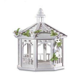 WHITE GAZEBO BIRD FEEDER