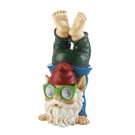 HANDSTAND SOLAR GNOME FIGURINE