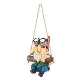 HANGING BINOCULARS SOLAR GNOME FIGURINE