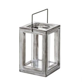 Gallery of Light Weathered Garden Wooden Lantern