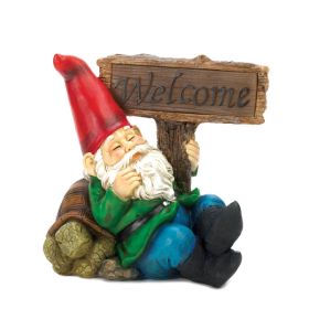 Summerfield Terrace Welcome Gnome Solar Statue