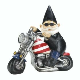 Summerfield Terrace Biker Gnome Solar Statue