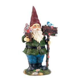 Summerfield Terrace Solar Bluebird Gnome Welcome Statue