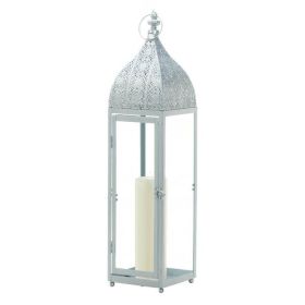 Gallery of Light Large Silver Moroccan Style Lantern