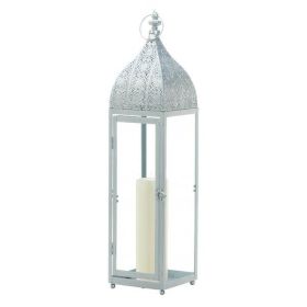 Gallery of Light Large Silver Moroccan Style Lantern