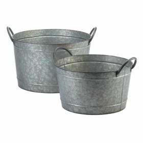 Summerfield Terrace Galvanized Bucket Planter Duo