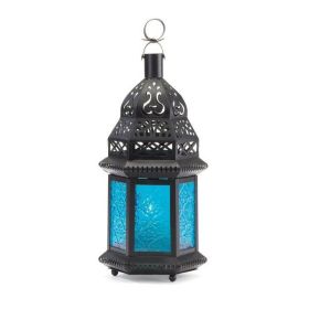 Gallery of Light Blue Glass Candle Lantern