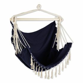 Accent Plus Fringed Blue Chambray Hammock Chair