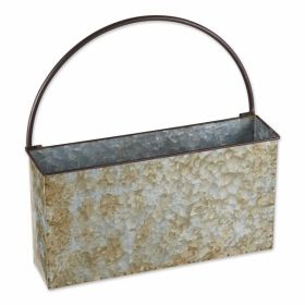 Accent Plus Rectangle Galvanized Wall Planter