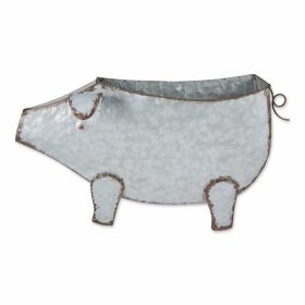 Accent Plus Pig Galvanized Wall Planter