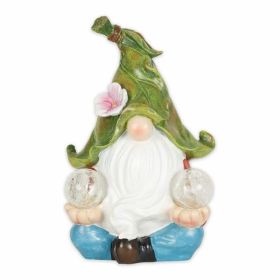 Accent Plus Gnome Meditating Solar Statue