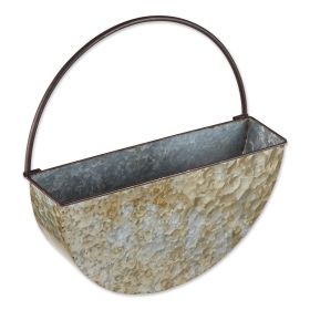 ROUND GALVANIZED WALL PLANTER