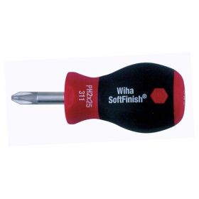 Wiha SoftFinish Phillips Stubby Screwdriver #2 x 25mm