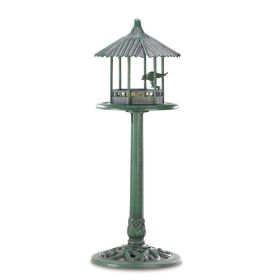 VERDIGRIS GAZEBO STANDING BIRD FEEDER