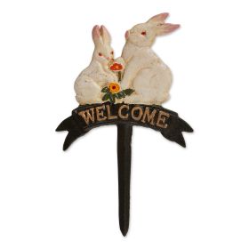 WELCOME BUNNIES CAST IRON SIGN